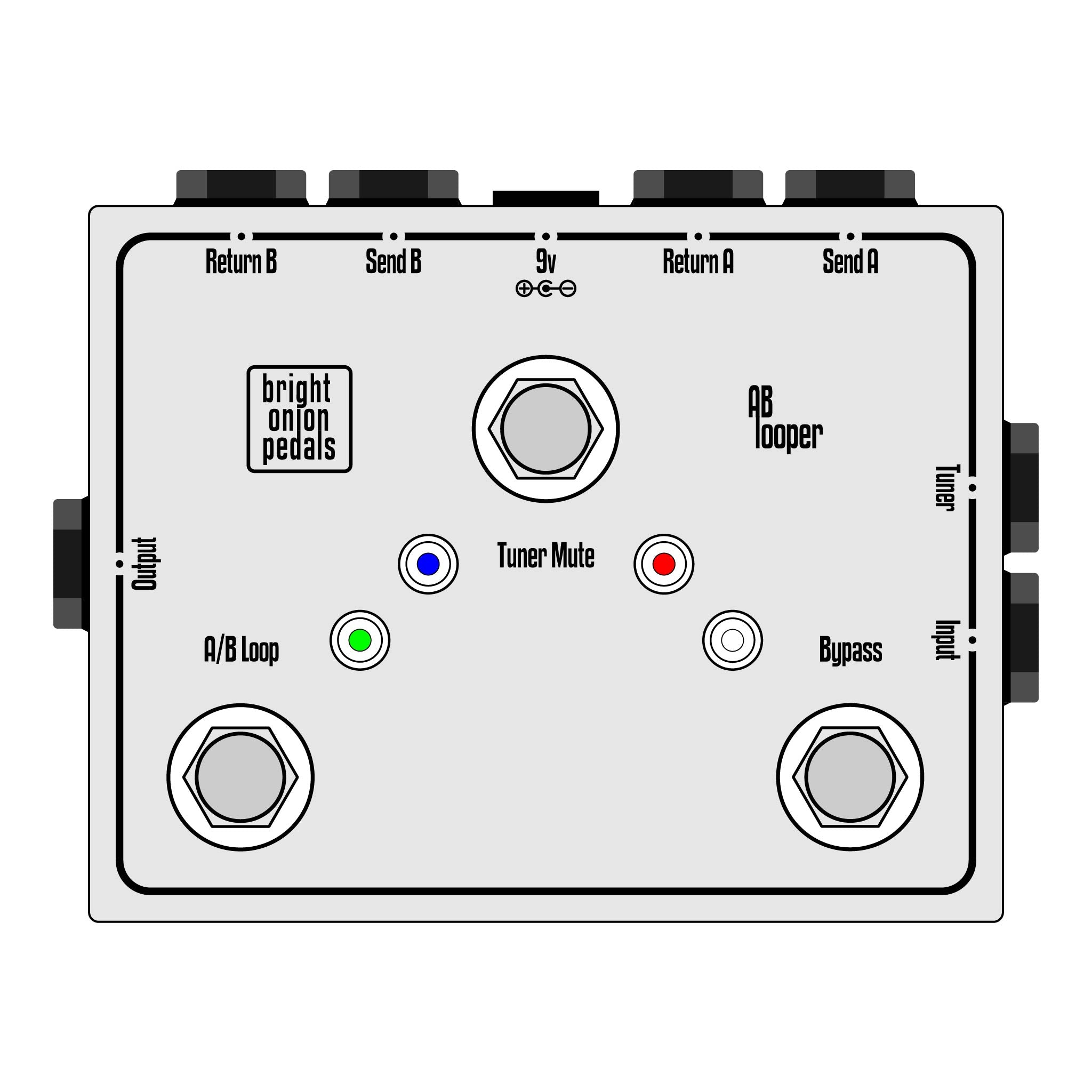 true bypass looper pedal True Bypass Looper – Dual AB Looper with Tuner Mute – Bright Onion Pedals