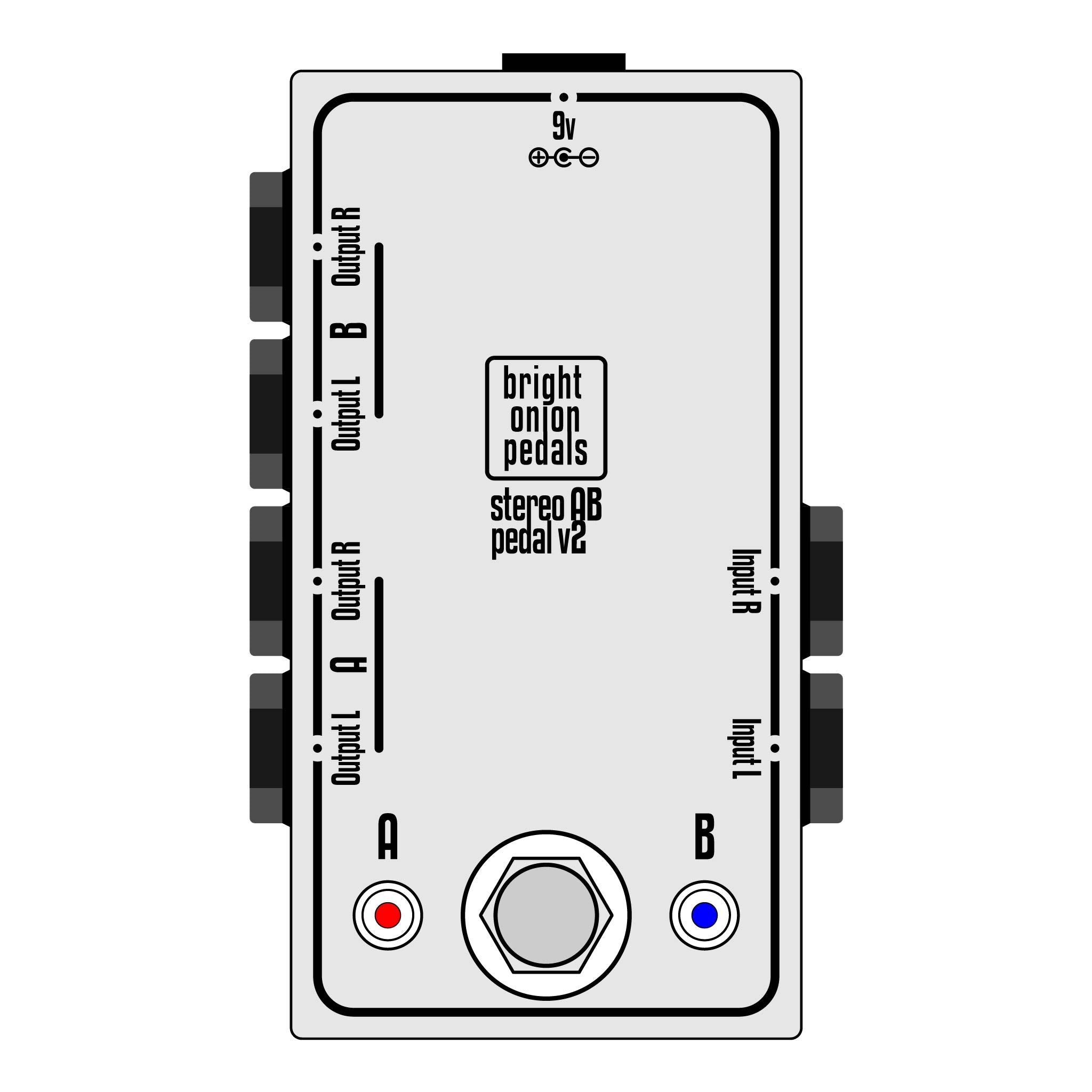 stereo aby pedal Stereo AB Output Switch v2 – True Bypass