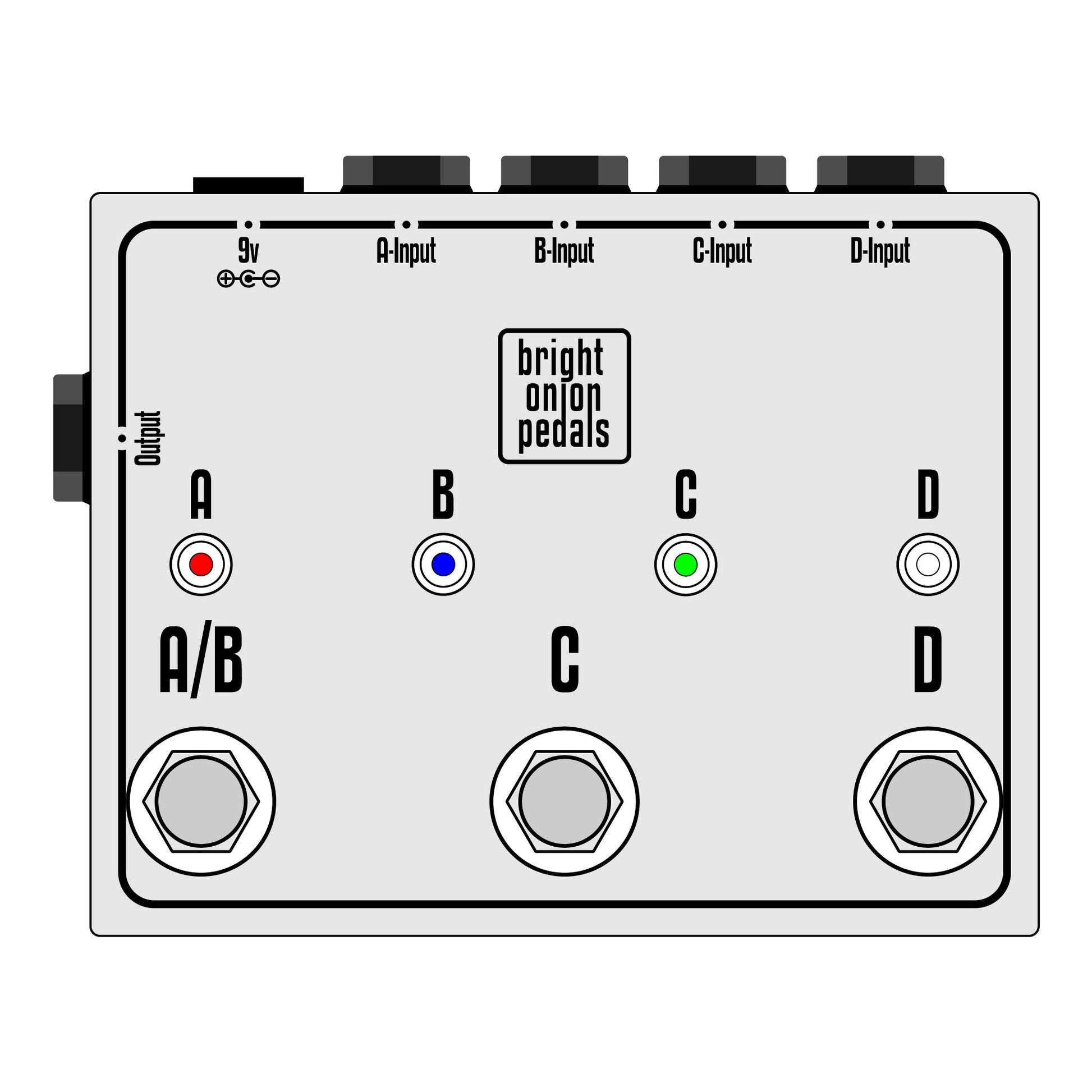 ABCD Switch with Four Inputs – True Bypass