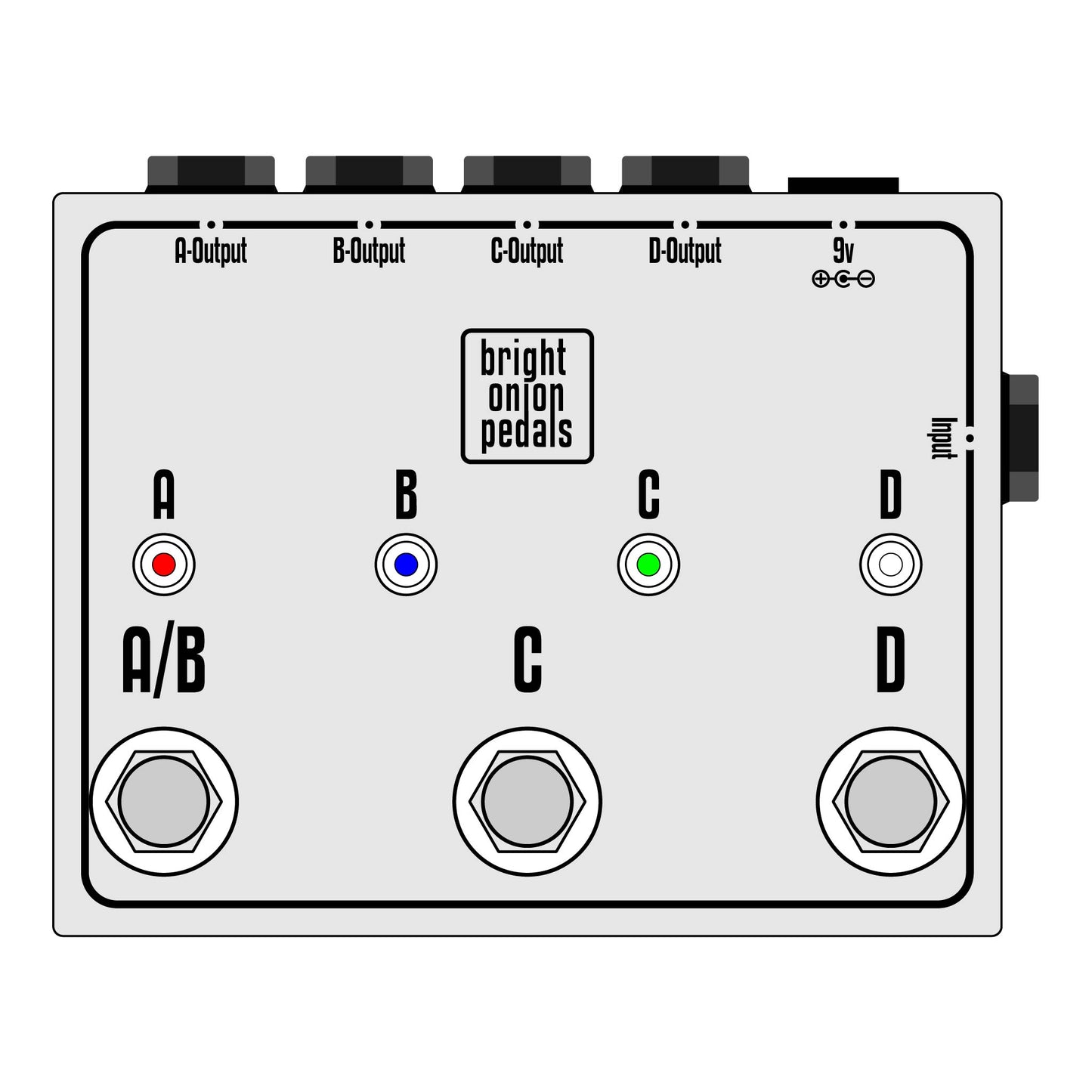 a/b/c switch pedal ABCD Switch with Four Outputs – True Bypass
