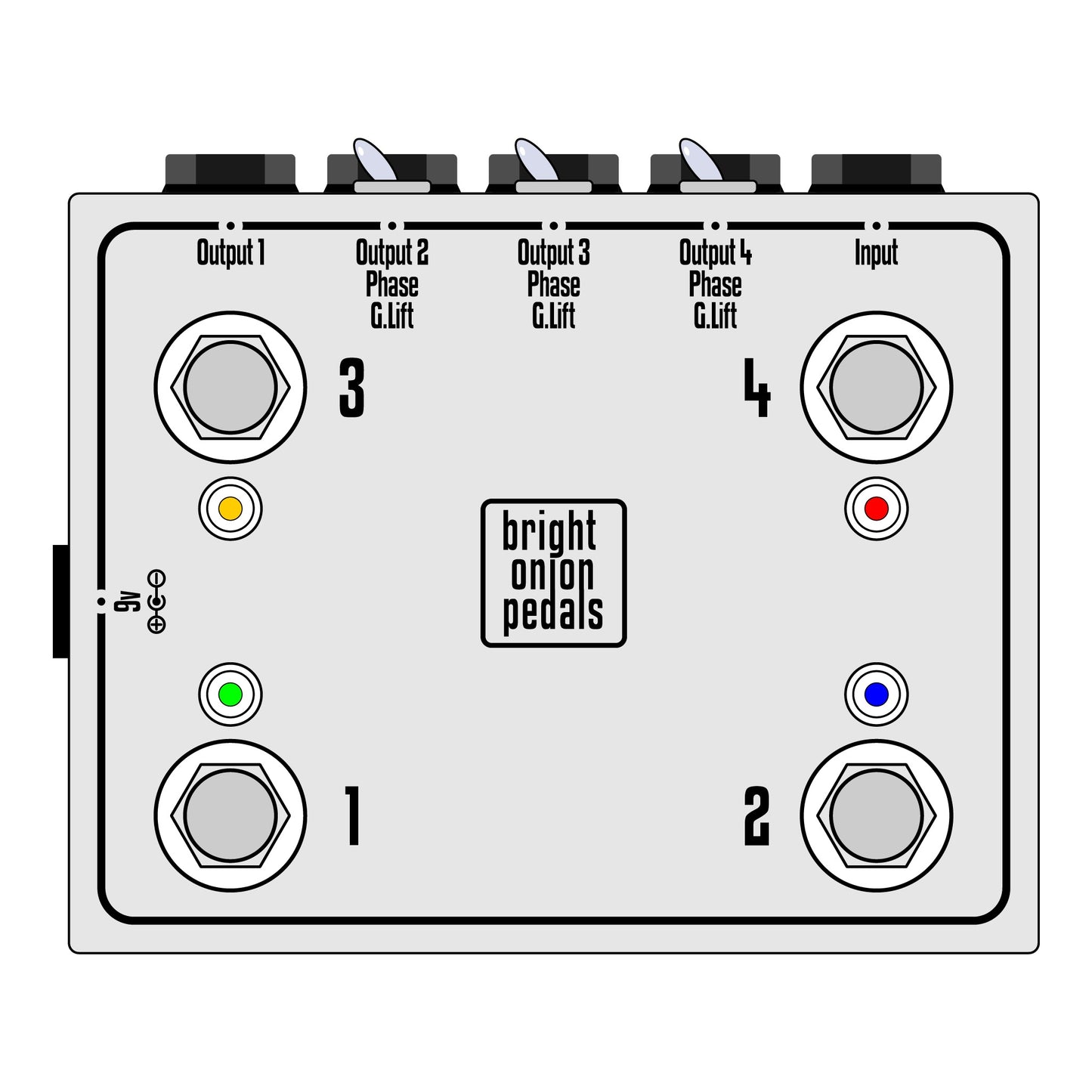 Four Way Splitter Pedal with Isolated Outputs