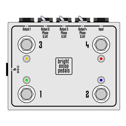 Four Way Splitter Pedal with Isolated Outputs