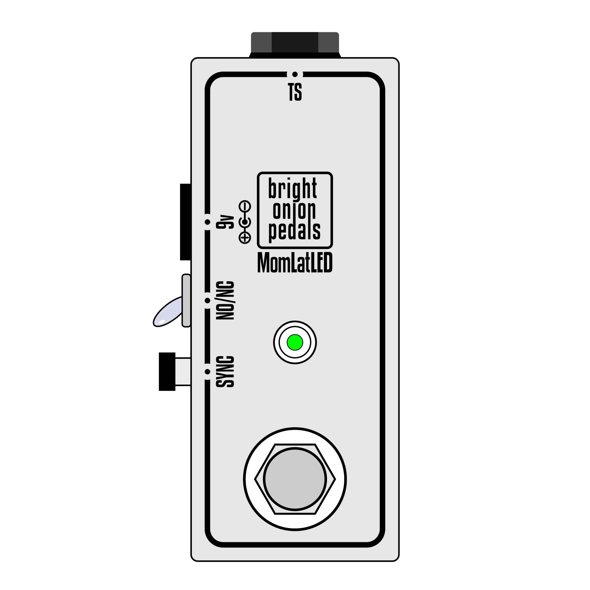 Mini Momentary Footswitch with Latching LED - Bright Onion Pedals
