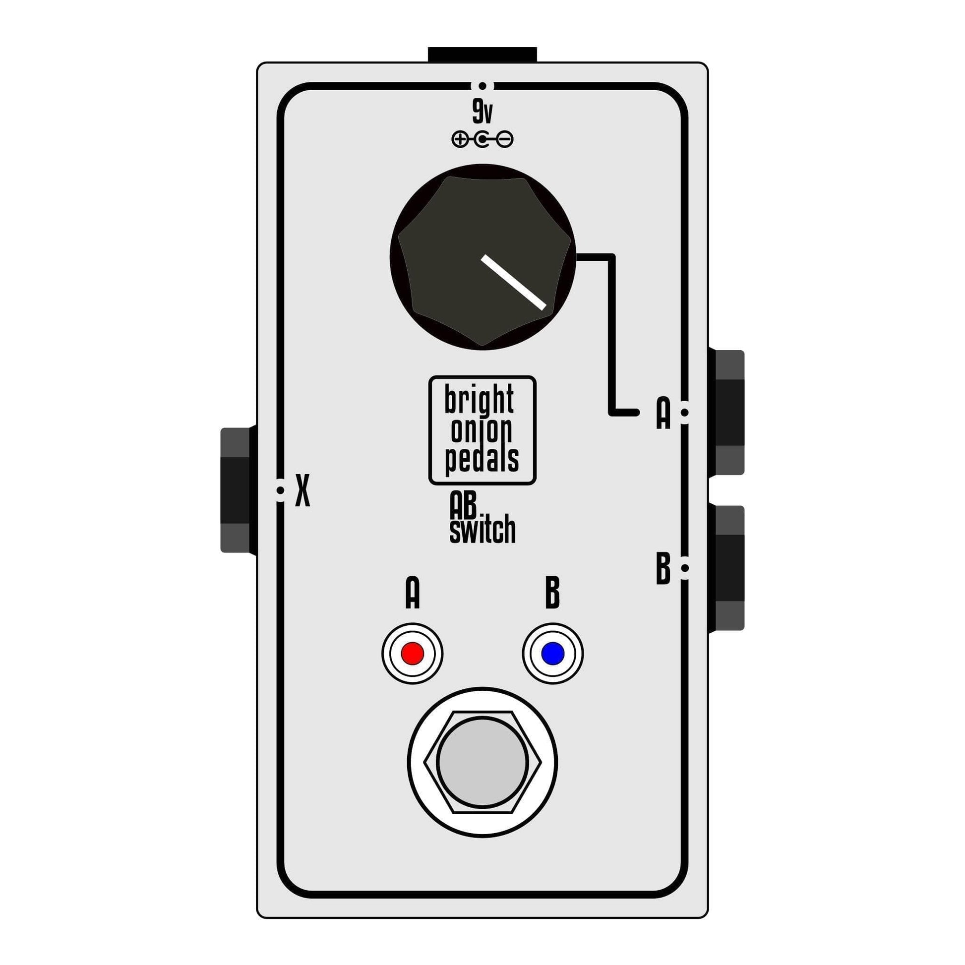 a b switch pedal AB Switch with Volume Control – Bright Onion Pedals
