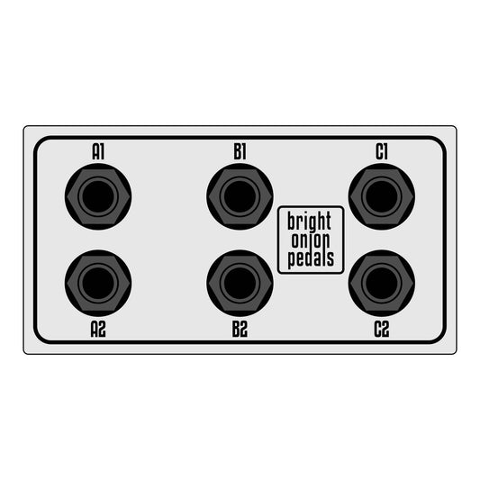 DYO 3 Gang Patchbox - Top Sockets - Bright Onion Pedals