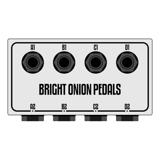 DYO 4 Gang Patchbox - Top and Side Sockets - Bright Onion Pedals