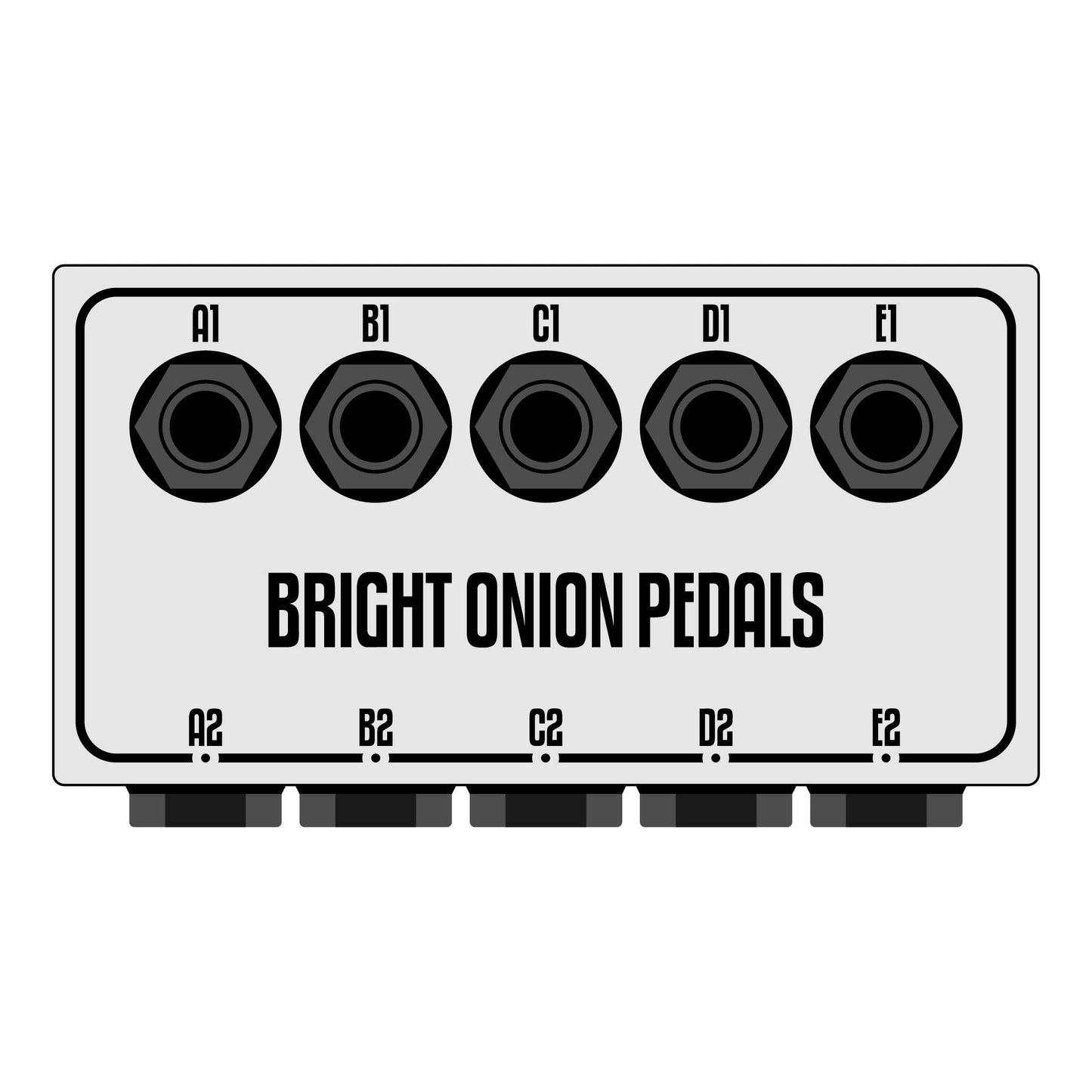 DYO 5 Gang Patchbox - Top and Side Sockets - Bright Onion Pedals