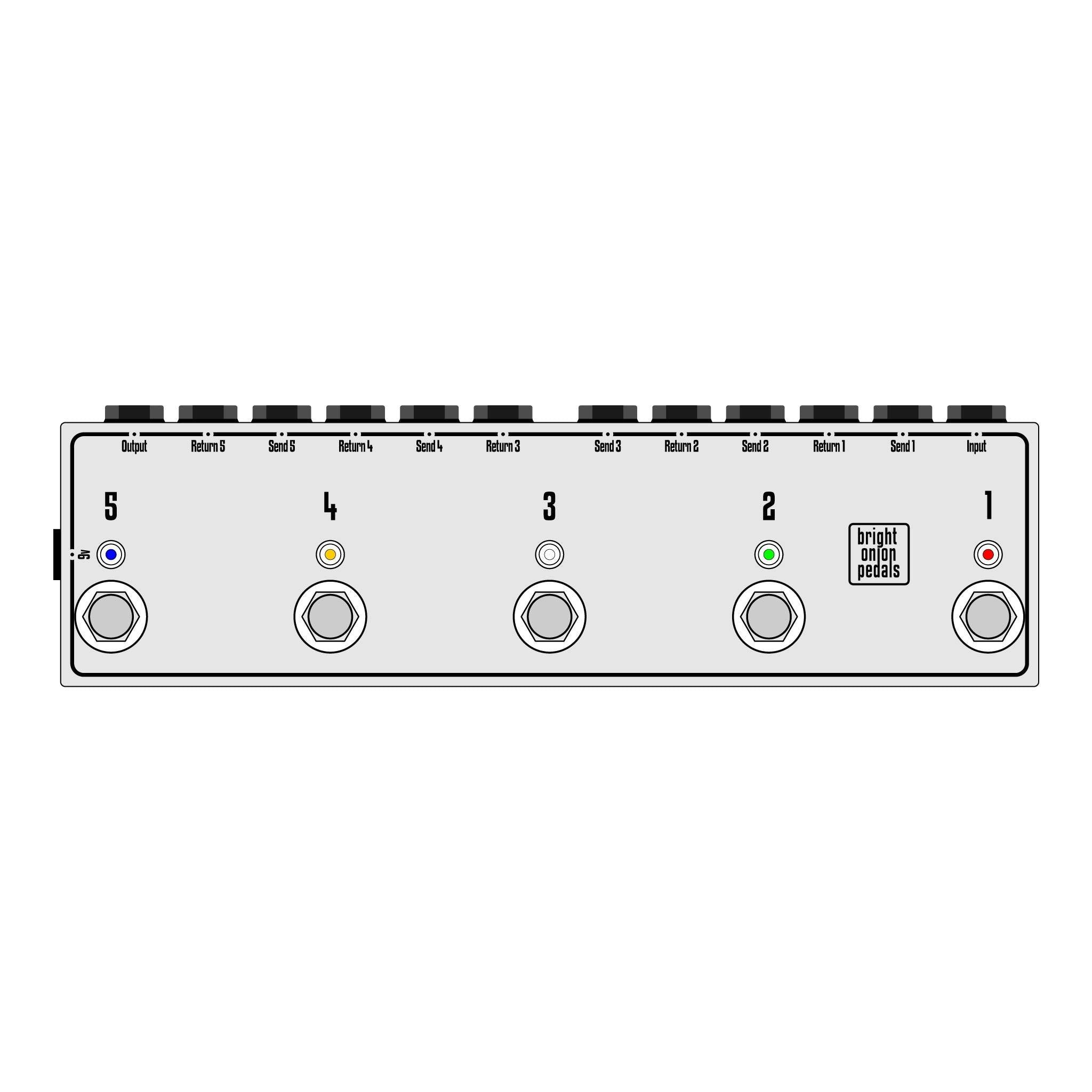 Looper Switch True Bypass Looper – Design Your Own 5 Switch Looper – Bright Onion Pedals