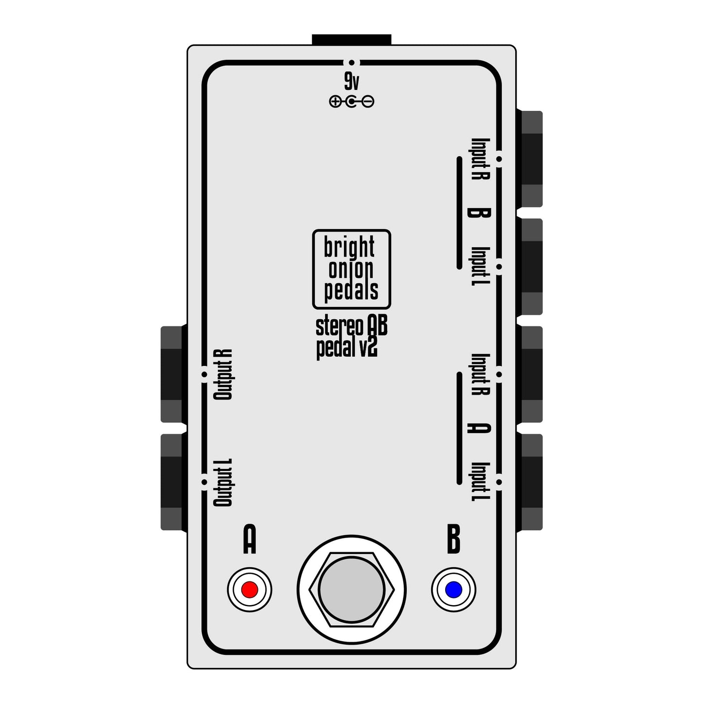 Stereo AB Input Switch v2 - Bright Onion Pedals